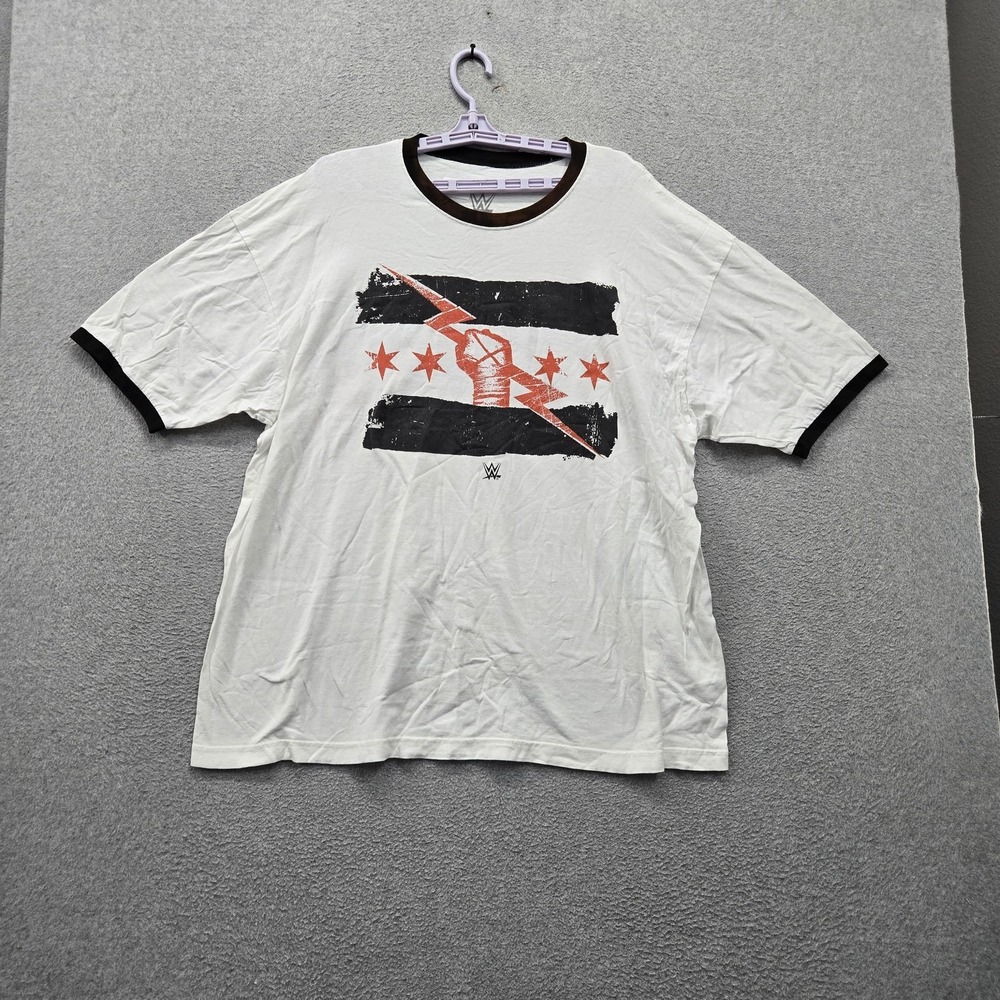 WWE Men Shirt 2X White Graphic CM Punk Ringer Best In The World